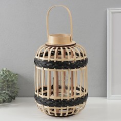Подсвечник бамбук Фонарик Вертикаль 325х235х235 см No Brand