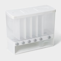 Органайзер для сыпучих продуктов с 6 ячейками 39x145x32 см белый No Brand