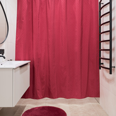 Занавеска Moroshka для ванной тканевая красная Magma 180х200 см