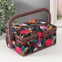 Шкатулка для рукоделия Цветочный сад в ночи 18х12х9,5 см No Brand