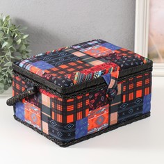 Шкатулка для рукоделия Пэчворк. Узоры 19х26х14,5 см No Brand