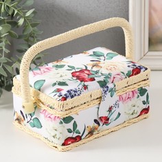 Шкатулка Садовые цветы, 9716946, с ручкой No Brand