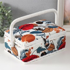 Шкатулка Тропические листья, 9716961, с ручкой No Brand