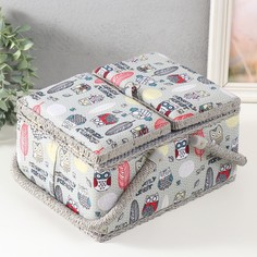 Шкатулка Совы и перья 9717001 с ручкой No Brand