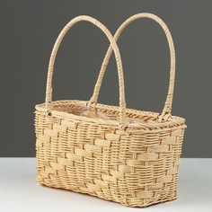 Корзина плетеная, 24,5 x 11,5 x 12,5/27,5 см, ротанг No Brand
