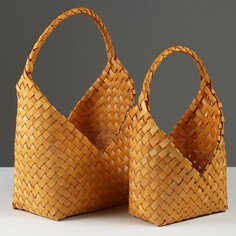 Набор корзин плетеных 21x12x10x26355 см 16x9x75x2028 см 2 шт секвойя No Brand