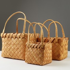 Набор корзин плетеных 27x22x1935 см 21x16x1530 см 16x14x1427 см 3 шт секвойя No Brand