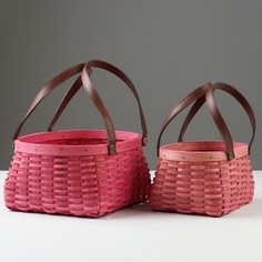 Набор корзин плетеных 23х19x1125 см 18х145x1021 см 2 шт розовый секвойя No Brand