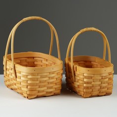 Набор корзин плетеных 255x195x1227 см 21x155x1122 см 2 шт медовый секвойя No Brand