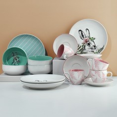 Столовый сервиз на 4 персоны Dolce Ceramo Лесные персонажи, 12 предметов