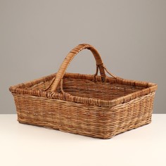 Корзина с высокой ручкой 40х31х25 см, ротанг No Brand