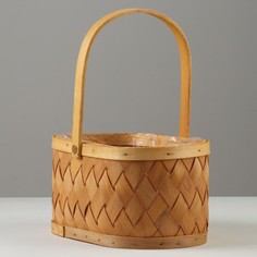 Корзина плетеная 23,5х17хH12/26,5 см, секвойя No Brand