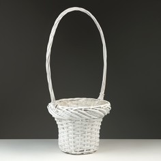 Корзина плетеная 30х23/67см, белая, ива No Brand