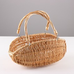 Корзина со складывающимися ручками 34х16х16 см, лоза No Brand