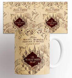 Кружка с принтом гарри поттер harry potter marauders map 330 мл No Brand