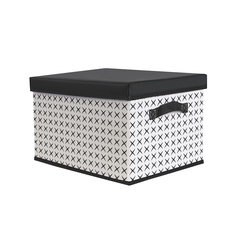 Короб стеллажный с крышкой 40х31х25 см черно-белый Basic