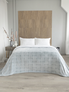 Плед плюшевый Tessolo Home Полосы 240х260 большой, мятный