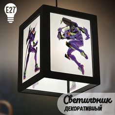 Светильник декоративный Бруталити черный с принтом Neon Genesis Evangelion-23