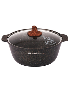 Кастрюля-жаровня с крышкой Kukmara Granit ultra антипригарная 5 л