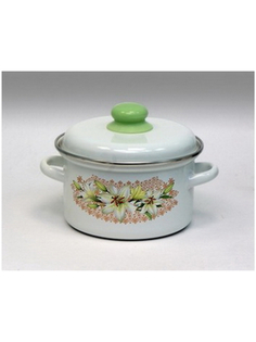 Кастрюля эмалированная с крышкой 3 л Эмаль