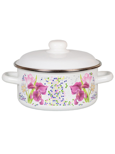 Кастрюля эмалированная СтальМозаика с крышкой 3 л СтальЭмаль