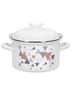 Кастрюля эмалированная Лысьвенские эмали Треугольники с крышкой 2 л