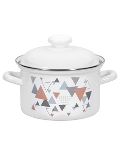 Кастрюля эмалированная Лысьвенские эмали Треугольники с крышкой 3 л