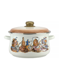 Кастрюля эмалированная Посудка-Р с крышкой 3 л Эмаль