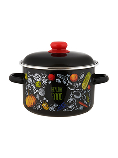 Кастрюля эмалированная Appetite Healthy food с крышкой 3 л