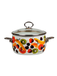 Кастрюля эмалированная Vitross Fruits с крышкой 4 л