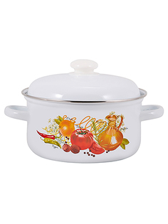 Кастрюля эмалированная Лысьвенские эмали Итальянская кухня с крышкой 3 л