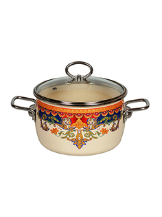 Кастрюля эмалированная Vitross Ornamento с крышкой 55 л