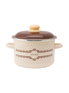 Кастрюля эмалированная Appetite Vintage с крышкой 3 л