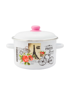 Кастрюля эмалированная Appetite Париж с крышкой 2 л