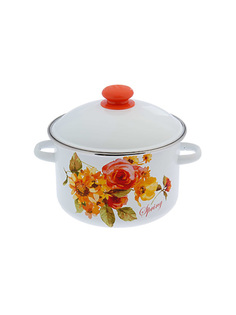 Кастрюля эмалированная Сибирские товары Весна с крышкой 2 л