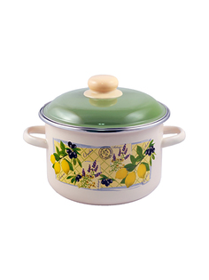 Кастрюля эмалированная Appetite Citrus с крышкой 55 л