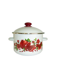 Кастрюля эмалированная Сибирские товары Гранатовый сок с крышкой 2 л