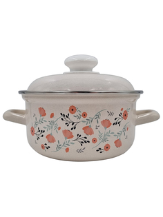 Кастрюля эмалированная Лысьвенские эмали Blossom, с крышкой, 1,5 л