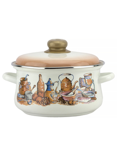 Кастрюля эмалированная Посудка-Р, с крышкой, 2 л Эмаль