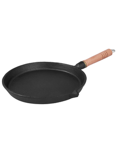 Сковорода MY REAL IRON COOK Tradition чугунная с деревянной ручкой 215 см