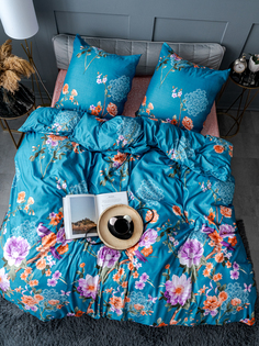 Комплект постельного белья Павлина Ветки с цветами евро наволочки 70x70 Pavlina