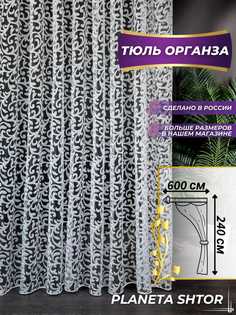 Тюль органза ширина 600х240 см высота с утяжелителем No Brand