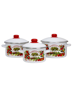 Кастрюля эмалированная Эмаль Organic 3 шт.