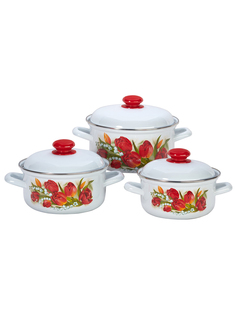 Кастрюля эмалированная Лысьвенские эмали Ласковый май 3 шт.