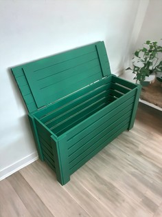 Ящик для хранения откидной из массива хвои, зеленый 103х57х38 см No Brand