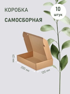 Коробка ЛазерПром картонная самосборная ТЕ-23 бурая 20х12х4 см 10 шт