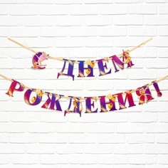 Гирлянда Страна Карнавалия С Днем Рождения! с гимнасткой, 250 см