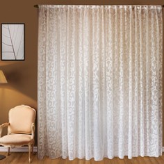 Тюль Evrika Home из ткани имитация льна, рисунок Вензель No Brand