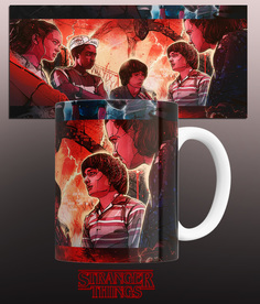 Кружка с принтом Очень странные дела stranger things персонажи 330 мл No Brand