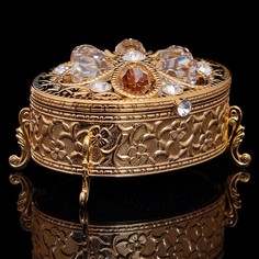 Шкатулка Грация, с бархатом, 7,5x5,5x45 см, с кристаллами No Brand